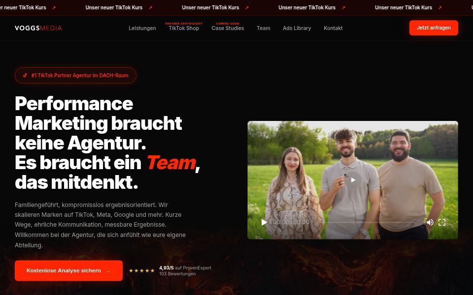 VOGGSMEDIA homepage, September 2026