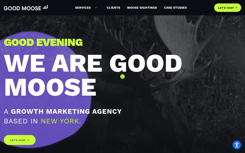 Good Moose homepage, September 2026