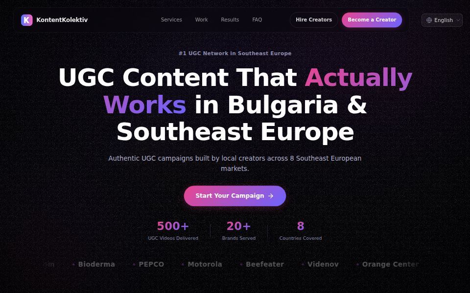 Kontent Kolektiv homepage, September 2026